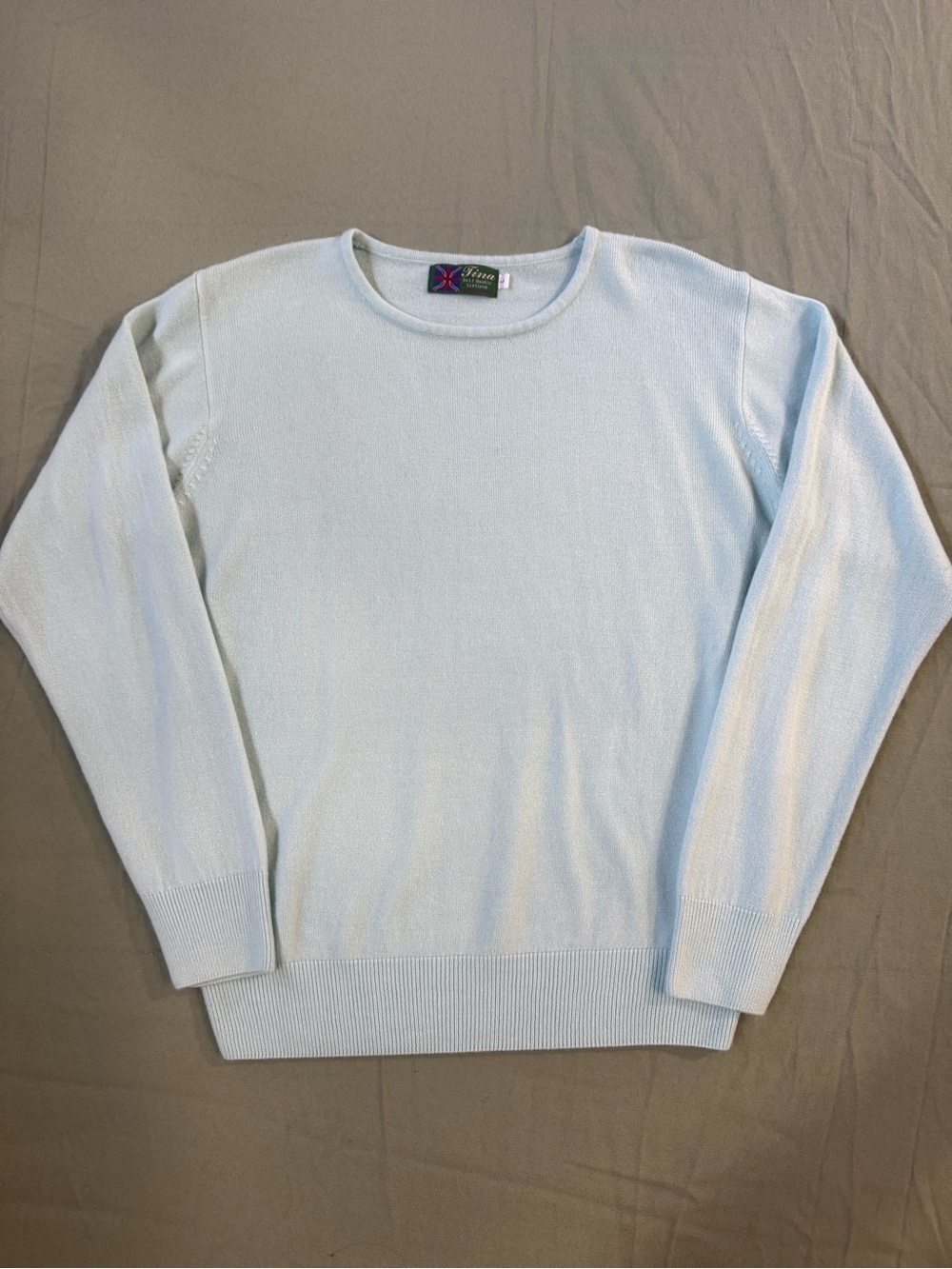 Women's Vintage Tina Scotland 100% Cashmere Sweater Light Blue L